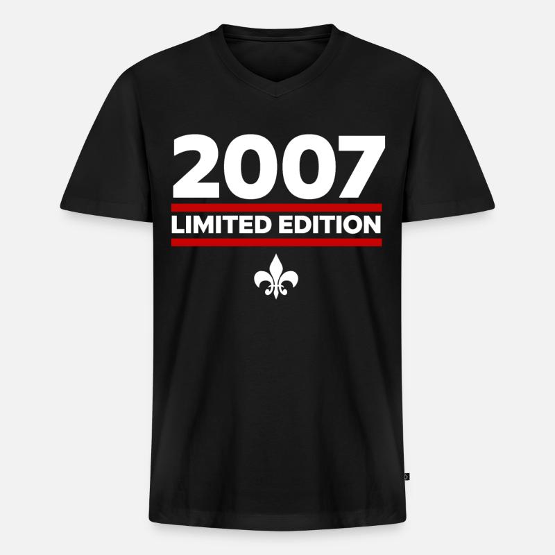 2007 Limited Edition - Männer Premium Bio T-Shirt mit V-Ausschnitt - Schwarz