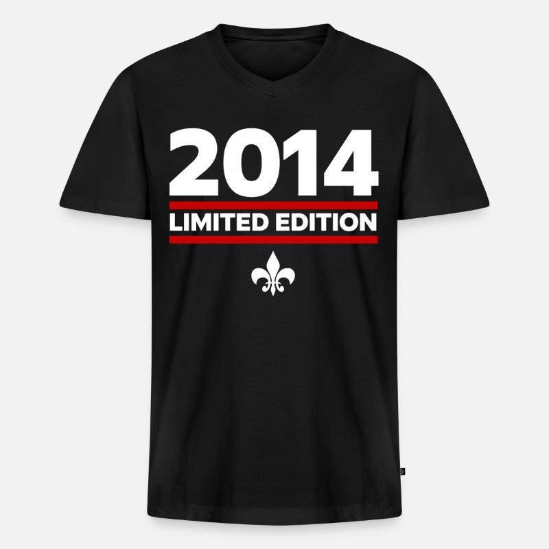 2014 Limited Edition - Männer Premium Bio T-Shirt mit V-Ausschnitt - Schwarz