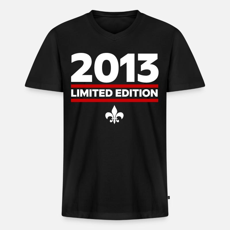 2013 Limited Edition - Männer Premium Bio T-Shirt mit V-Ausschnitt - Schwarz