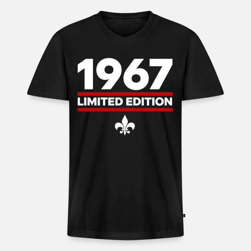 1967 Limited Edition - Männer Premium Bio T-Shirt mit V-Ausschnitt - Schwarz