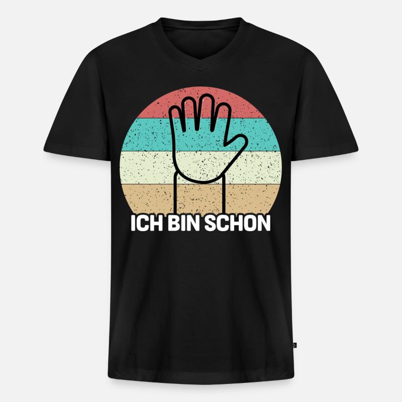 Ich Bin Schon 5 - Männer Premium Bio T-Shirt mit V-Ausschnitt - Schwarz