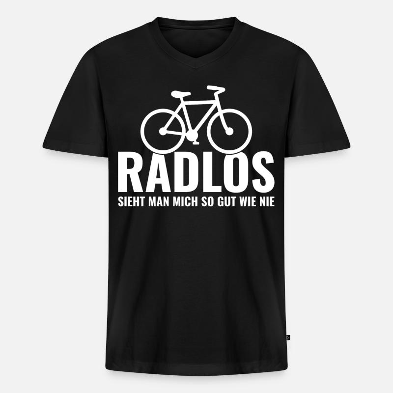 Fahrrad - Männer Premium Bio T-Shirt mit V-Ausschnitt - Schwarz