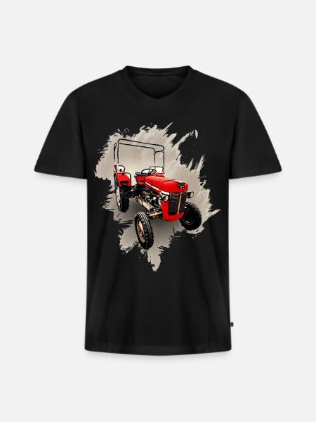 M F 30 Bulldog Tractor - Men's Premium Organic T-shirt with V-neck - black