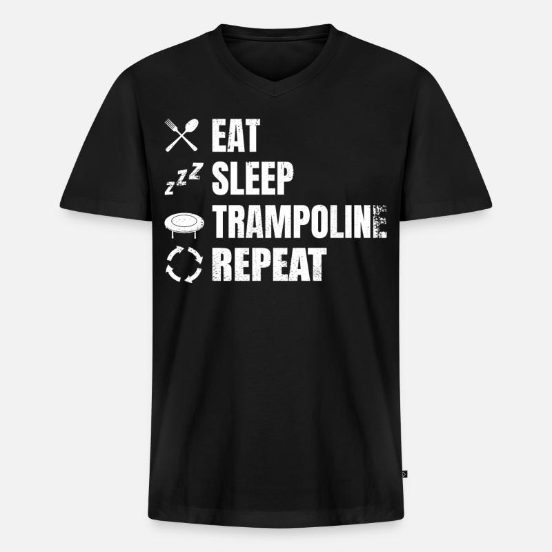 Lustiger Trampolinist Terminplan - Männer Premium Bio T-Shirt mit V-Ausschnitt - Schwarz