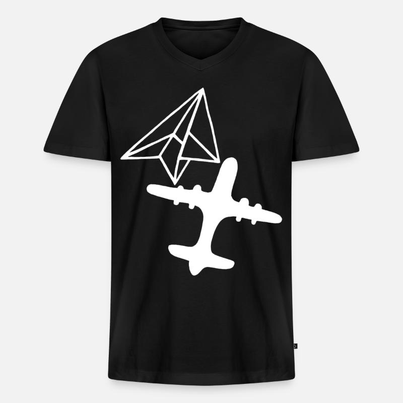 Traum von Größe (Weiß) - Männer Premium Bio T-Shirt mit V-Ausschnitt - Schwarz