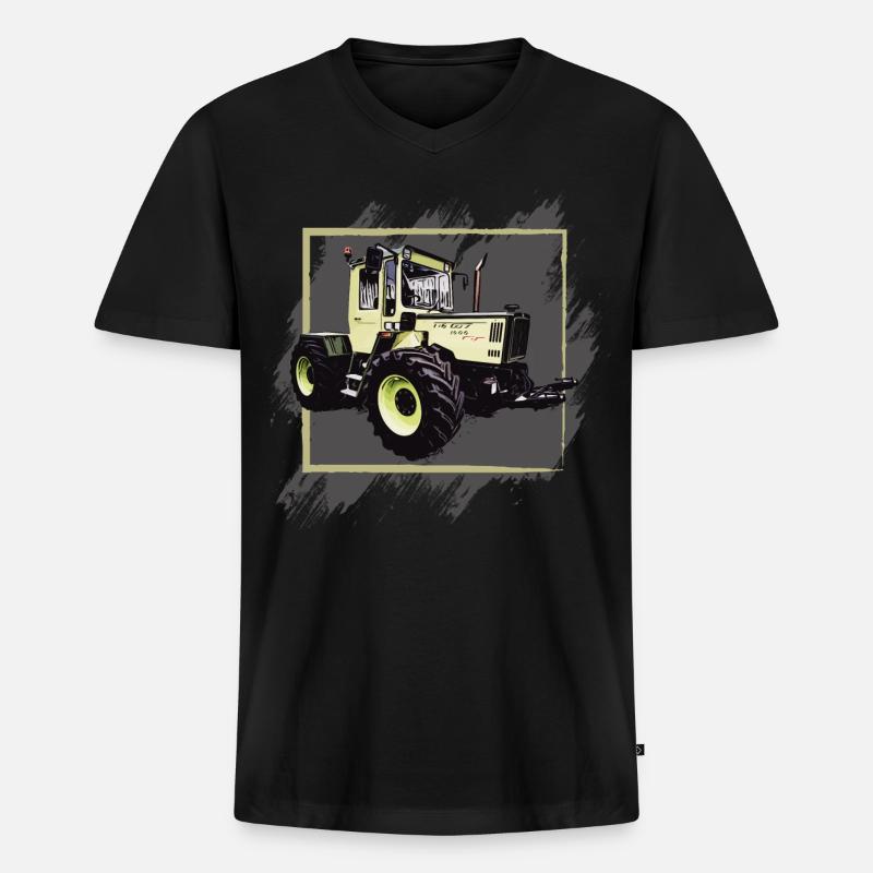 MB Traktor 1000 - Männer Premium Bio T-Shirt mit V-Ausschnitt - Schwarz