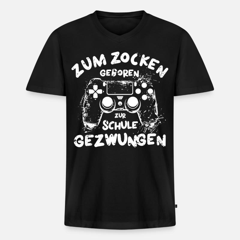 Computerfreak Zocker Gamershirt Hacker - Männer Premium Bio T-Shirt mit V-Ausschnitt - Schwarz