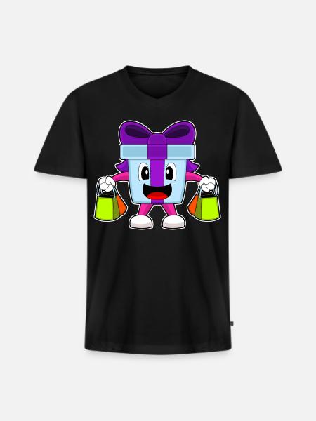 Forfait Achats de Noël - T-shirt encolure en V Premium bio Homme - noir