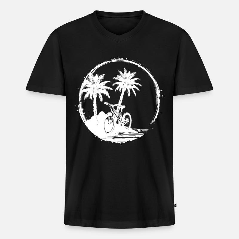 Radfahrer Grafik - Männer Premium Bio T-Shirt mit V-Ausschnitt - Schwarz