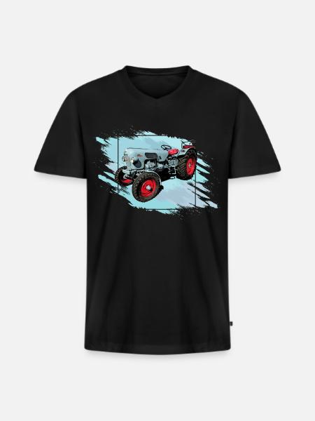 The Tiger EM 235 - Men's Premium Organic T-shirt with V-neck - black