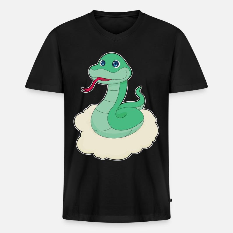 Schlange Wolken - Männer Premium Bio T-Shirt mit V-Ausschnitt - Schwarz