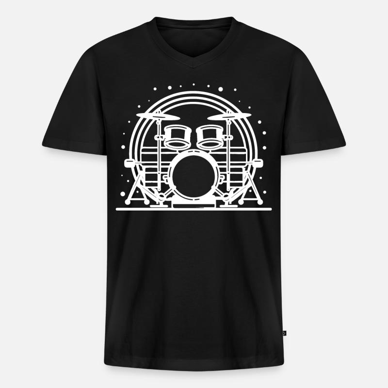 Schlagzeug - Männer Premium Bio T-Shirt mit V-Ausschnitt - Schwarz