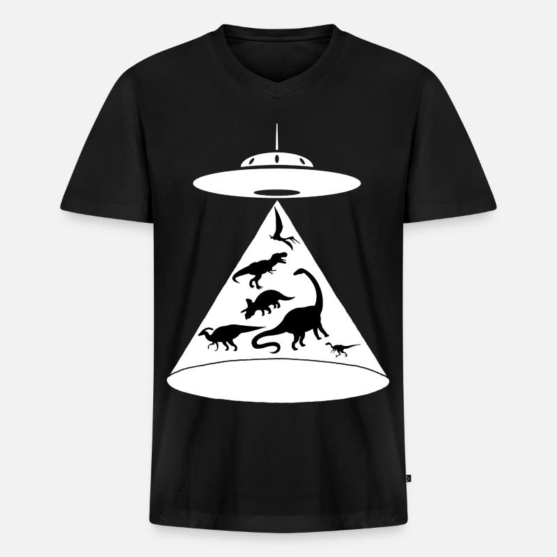 Rettung der Dinosaurier - Männer Premium Bio T-Shirt mit V-Ausschnitt - Schwarz
