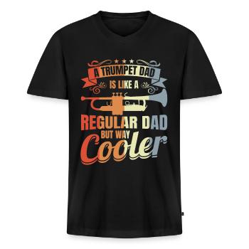 Trompetenspieler Vater - Männer Premium Bio T-Shirt mit V-Ausschnitt - Schwarz - Vorne - Nico (187cm)