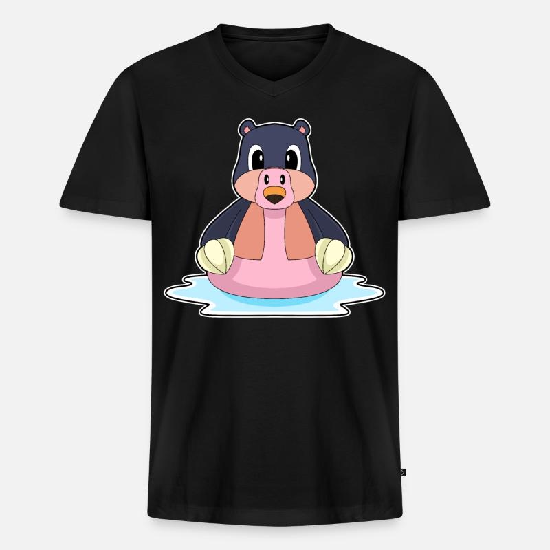 Maulwurf Flamingo - Männer Premium Bio T-Shirt mit V-Ausschnitt - Schwarz