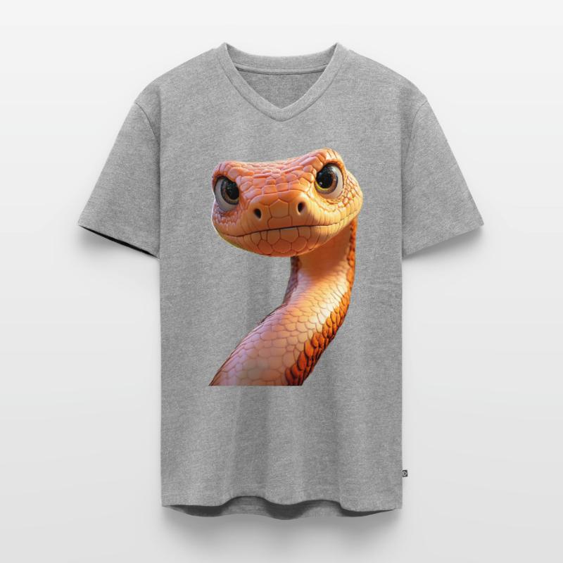 Serpent Python Cobra Mamba Serpent à sonnettes Serpent T-shirt encolure en V Premium bio Homme