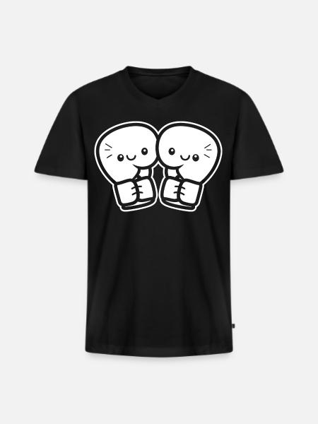 Funny Boxing Gloves - Men's Premium Organic T-shirt with V-neck - black