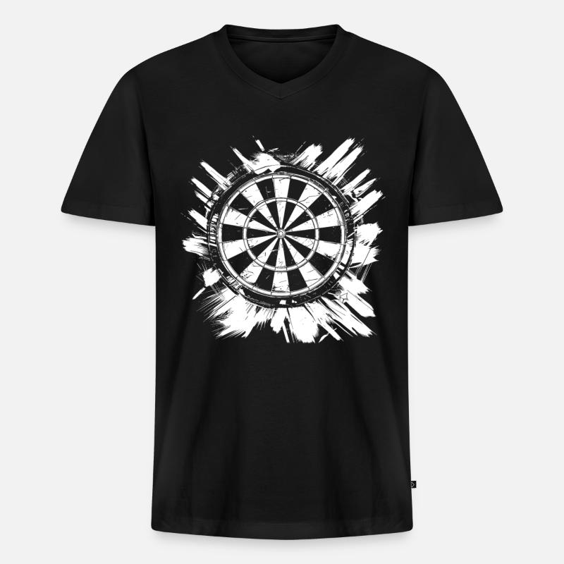 Dartscheibe - Männer Premium Bio T-Shirt mit V-Ausschnitt - Schwarz