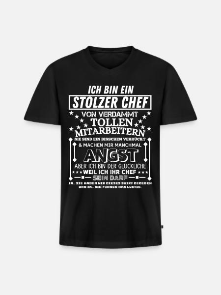 Stolt chef sjov gave til manager kontor - Premium økologisk T-shirt med V-hals til mænd - sort