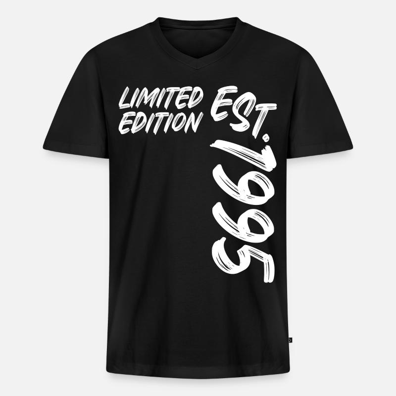 Limited Edition Est. 1995 - Männer Premium Bio T-Shirt mit V-Ausschnitt - Schwarz