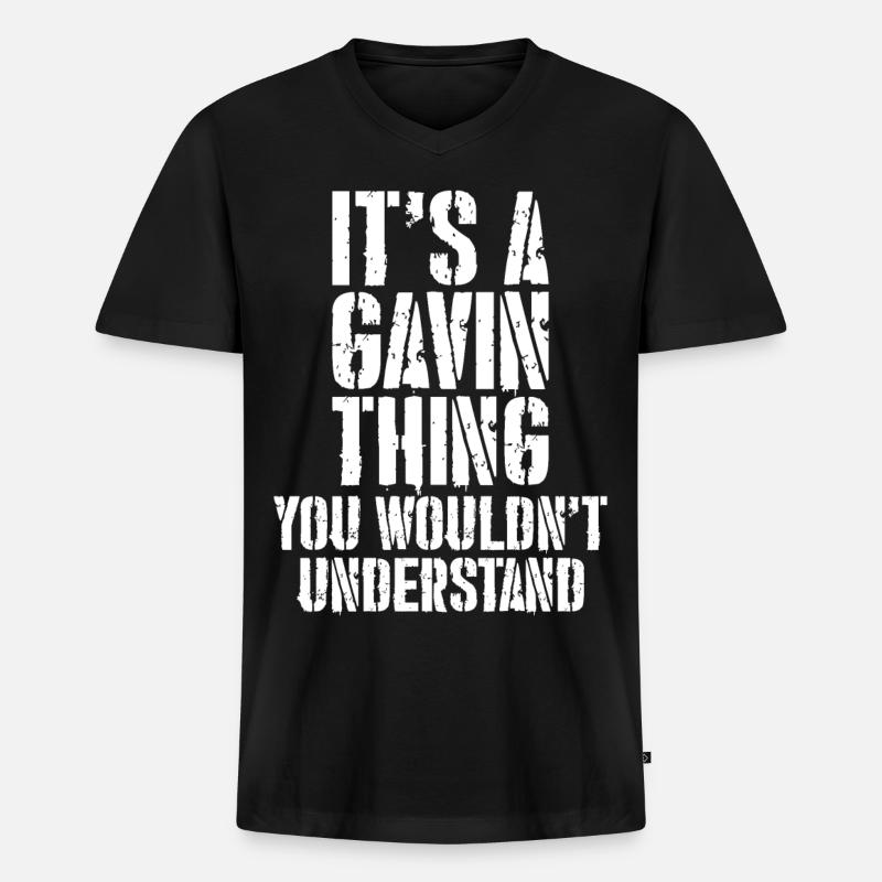 It's a gavin thing - Männer Premium Bio T-Shirt mit V-Ausschnitt - Schwarz