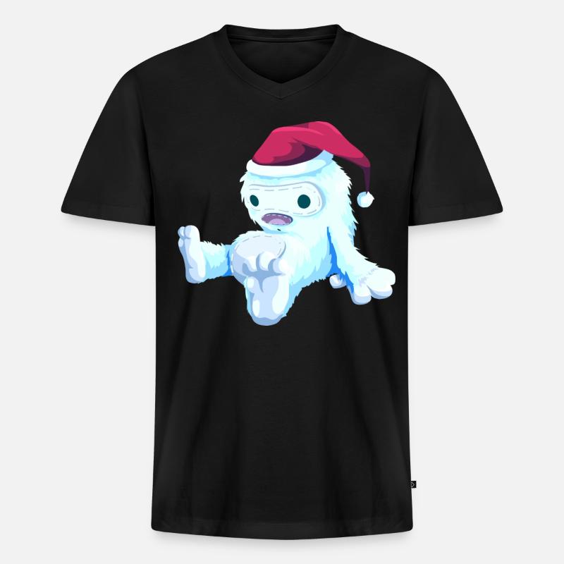 Weihnachtspuppe - Männer Premium Bio T-Shirt mit V-Ausschnitt - Schwarz