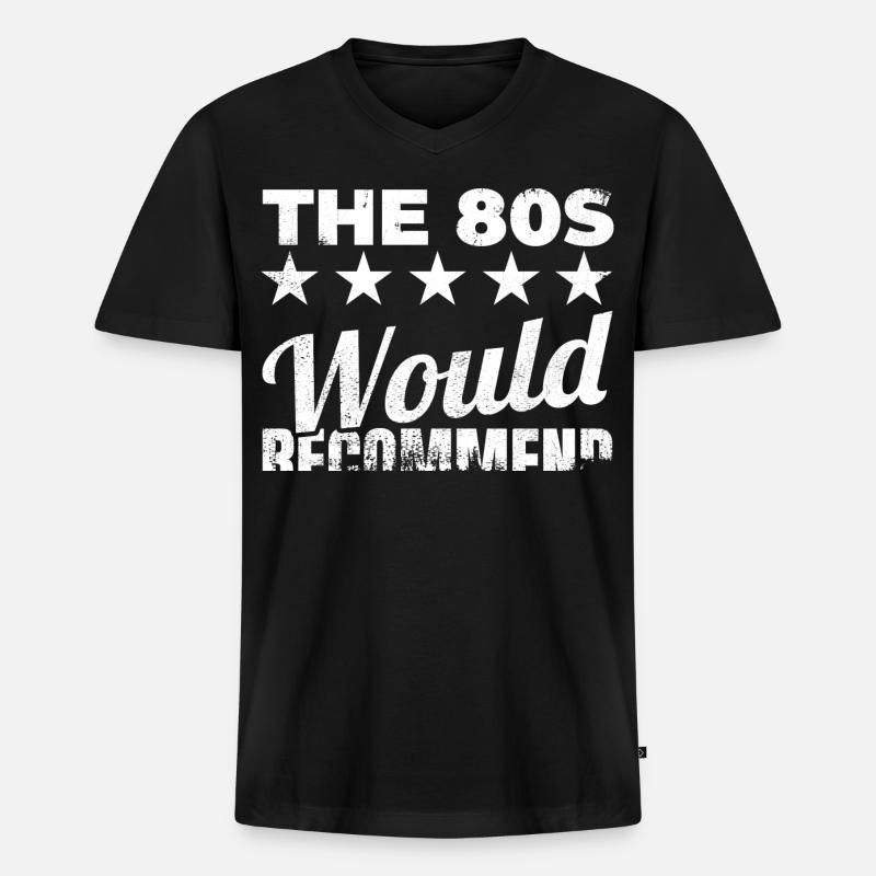 Die 80er würde ich empfehlen - Männer Premium Bio T-Shirt mit V-Ausschnitt - Schwarz