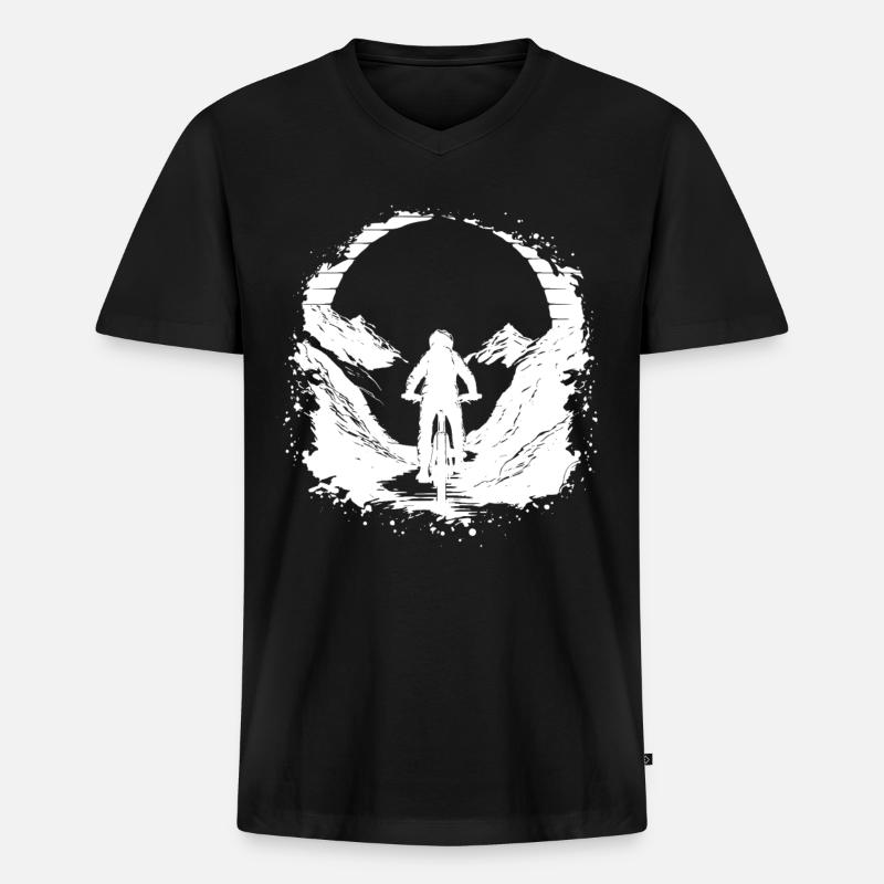 Mountainbiken - Männer Premium Bio T-Shirt mit V-Ausschnitt - Schwarz