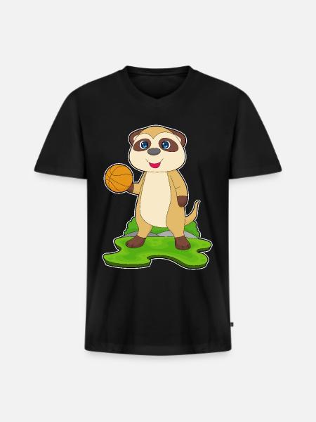 Meerkat Basketteur Basketteur - T-shirt encolure en V Premium bio Homme - noir
