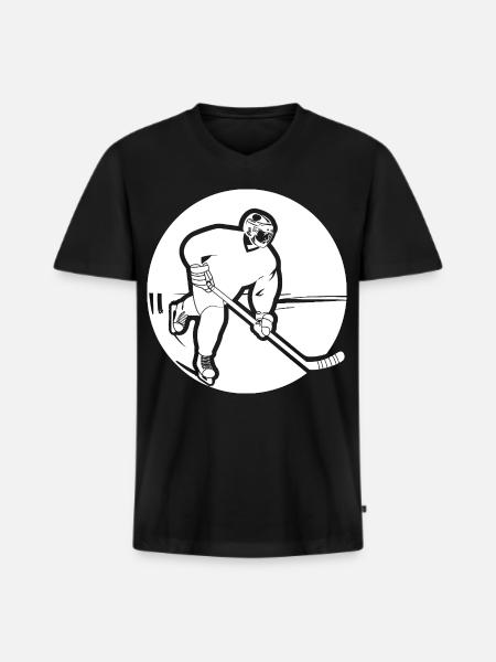 Hockey Player Drawing - Men's Premium Organic T-shirt with V-neck - black