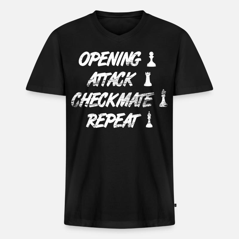 Schach Techniken - Männer Premium Bio T-Shirt mit V-Ausschnitt - Schwarz