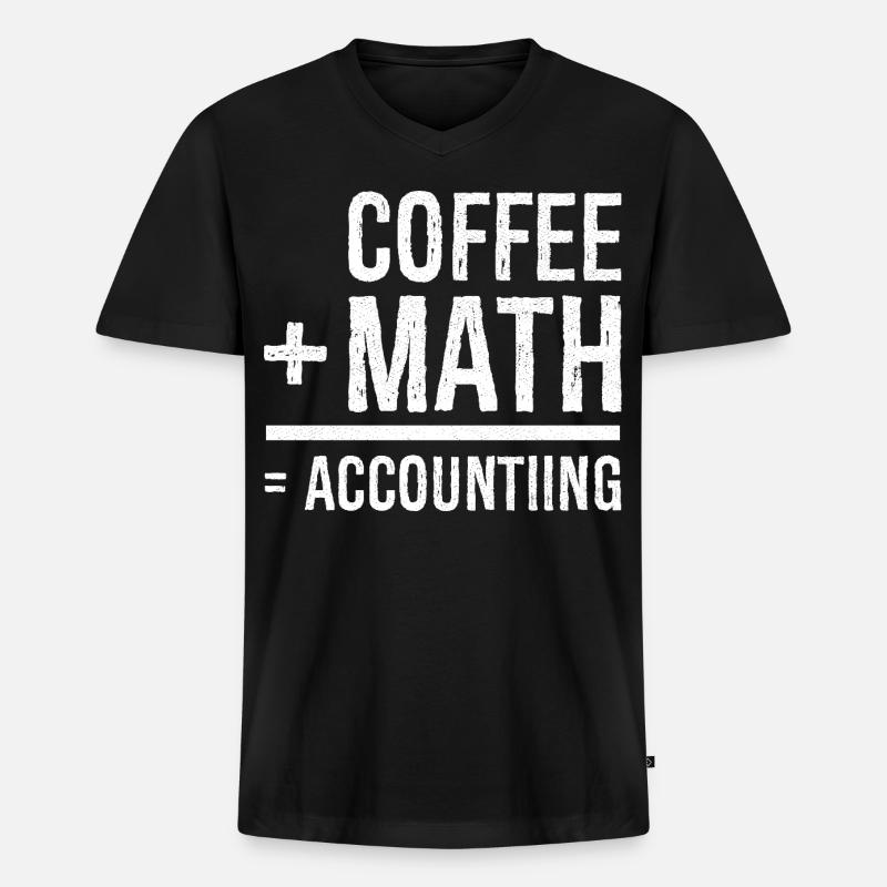 coffee math accounting - Männer Premium Bio T-Shirt mit V-Ausschnitt - Schwarz