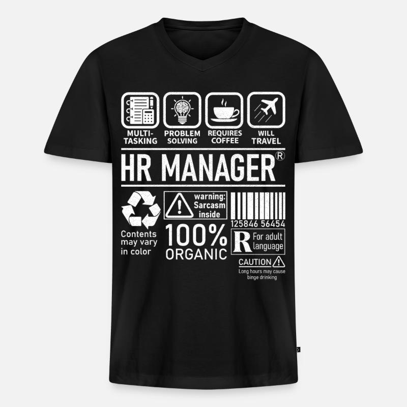 Hr Manager multi tasking problem solving - Männer Premium Bio T-Shirt mit V-Ausschnitt - Schwarz