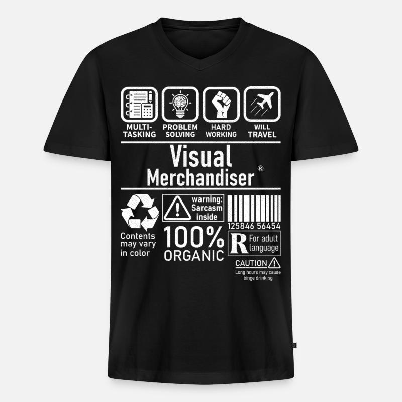 Visual Merchandiser résolution de problèmes multitâches - T-shirt encolure en V Premium bio Homme - noir