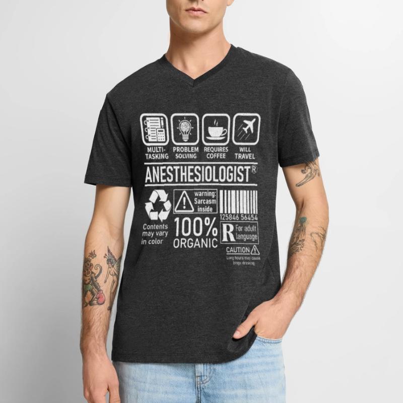 Anesthesiologist multi tasking problem solving Männer Premium Bio T-Shirt mit V-Ausschnitt