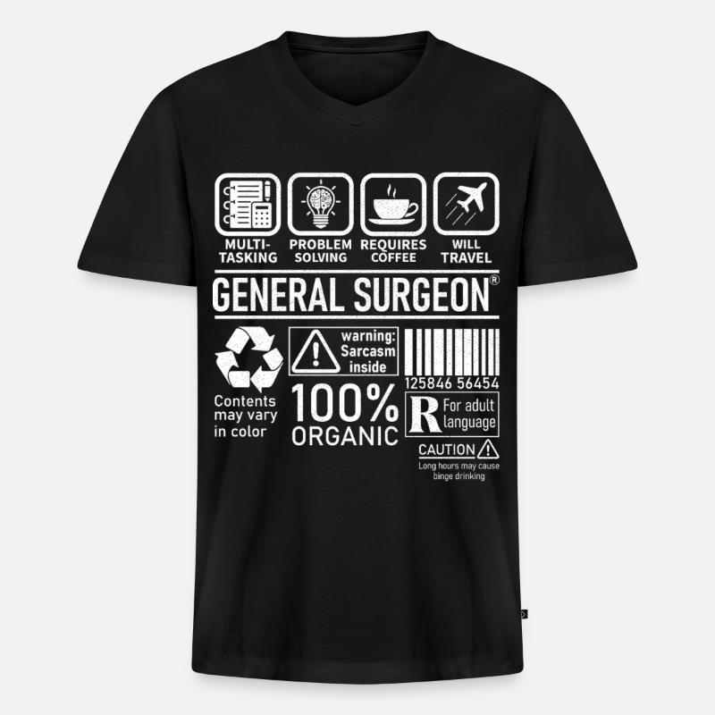 General Surgeon multi tasking problem solving - Men's Premium Organic T-shirt with V-neck - black