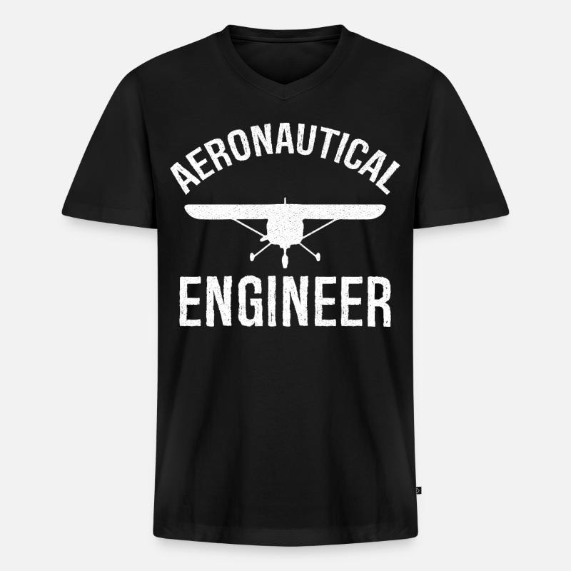 Aeronautical Engineer - Männer Premium Bio T-Shirt mit V-Ausschnitt - Schwarz