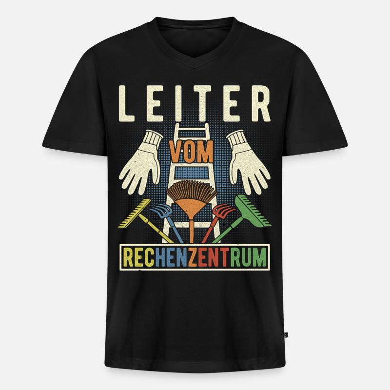 Leiter Vom Rechenzentrum Gärtner Hobbygärtner - Männer Premium Bio T-Shirt mit V-Ausschnitt - Schwarz