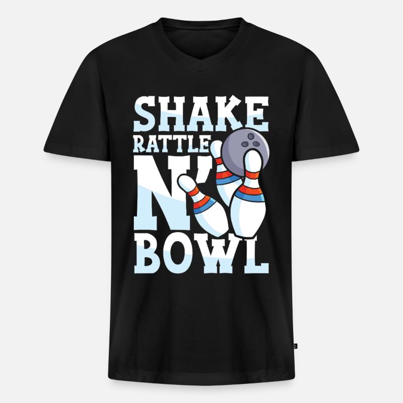 Shake rattle n bowl - Männer Premium Bio T-Shirt mit V-Ausschnitt - Schwarz