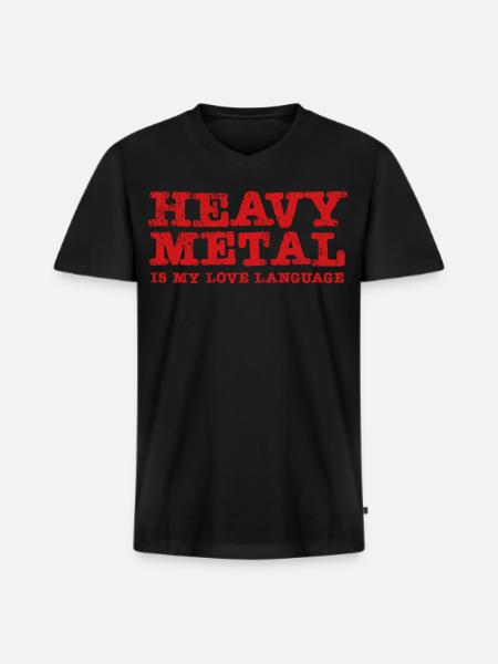 Heavy Metal is my Lovelanguage - Men's Premium Organic T-shirt with V-neck - black