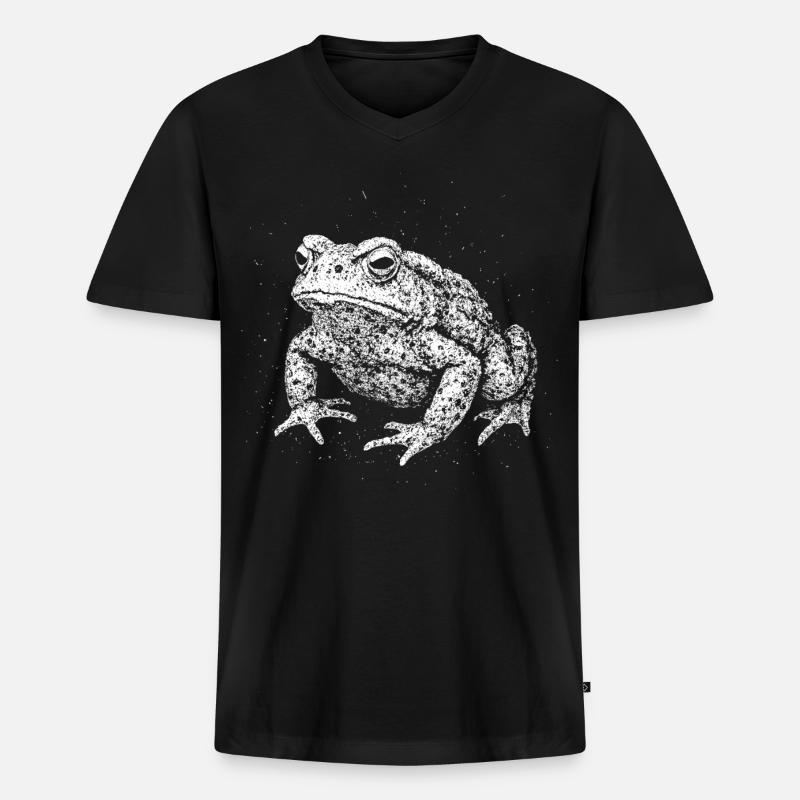 Crapaud - T-shirt encolure en V Premium bio Homme - noir