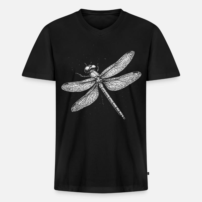 Dragonfly - Men's Premium Organic T-shirt with V-neck - black