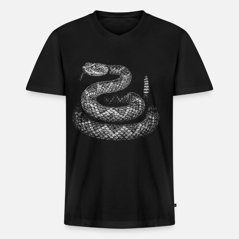 Snake - Men's Premium Organic T-shirt with V-neck - black