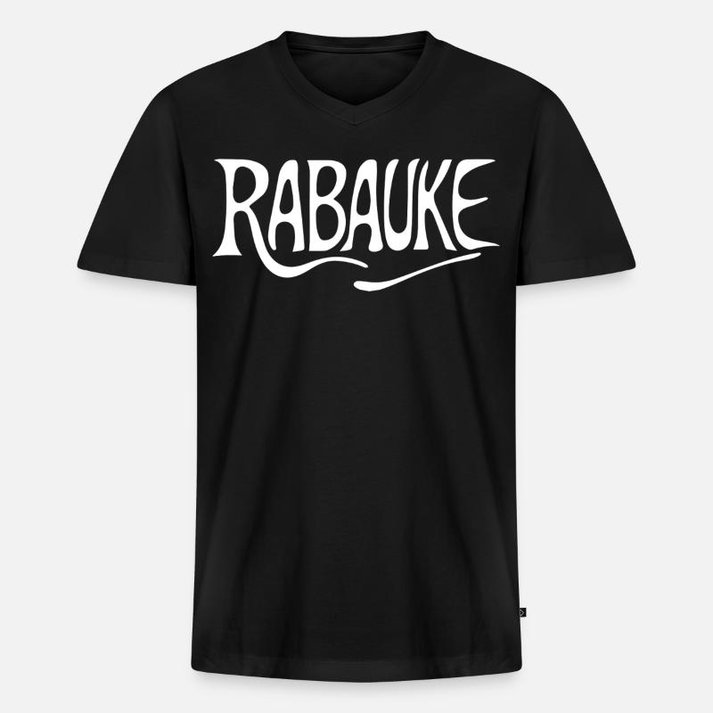 Rabauke - Männer Premium Bio T-Shirt mit V-Ausschnitt - Schwarz