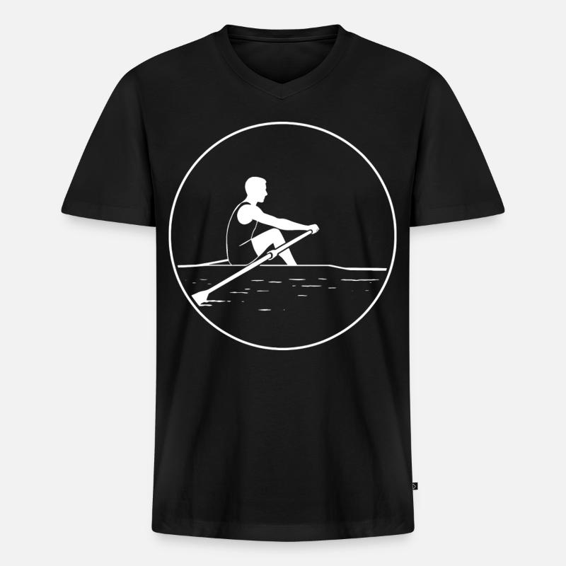 Kraft der Stille - Männer Premium Bio T-Shirt mit V-Ausschnitt - Schwarz