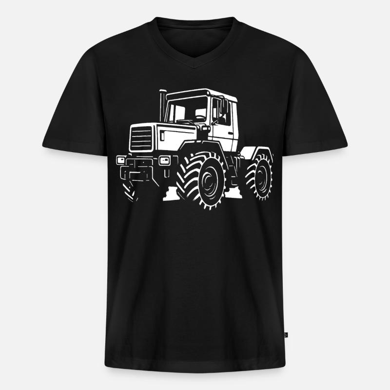 Kraftprotz auf Rädern - Männer Premium Bio T-Shirt mit V-Ausschnitt - Schwarz