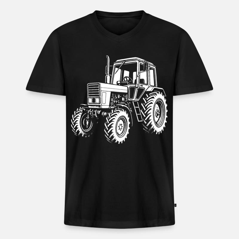 MTS Klassiker - Männer Premium Bio T-Shirt mit V-Ausschnitt - Schwarz