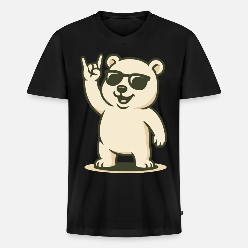 Arctic Rocker - Männer Premium Bio T-Shirt mit V-Ausschnitt - Schwarz
