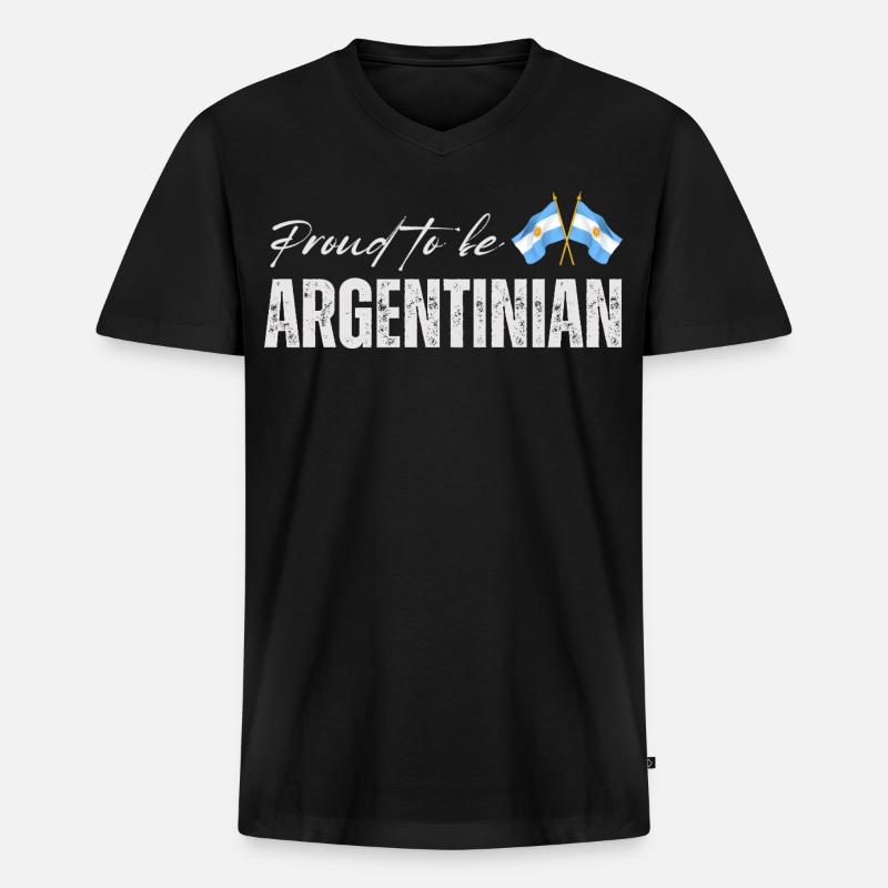 Stolzer Argentinier, ich liebe Argentinien - Männer Premium Bio T-Shirt mit V-Ausschnitt - Schwarz
