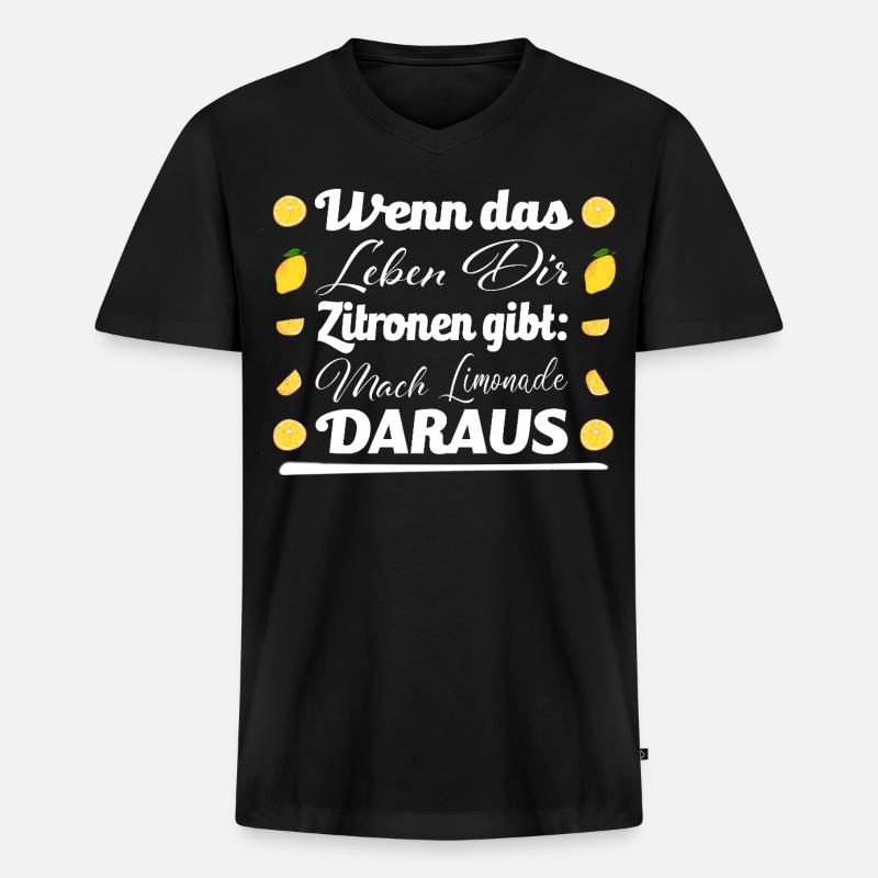Zitronen und Limonade - Männer Premium Bio T-Shirt mit V-Ausschnitt - Schwarz